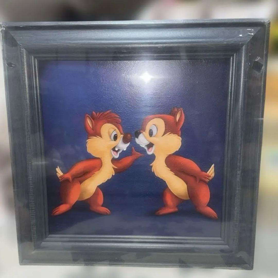 新品　油絵風のチップとデールの絵画