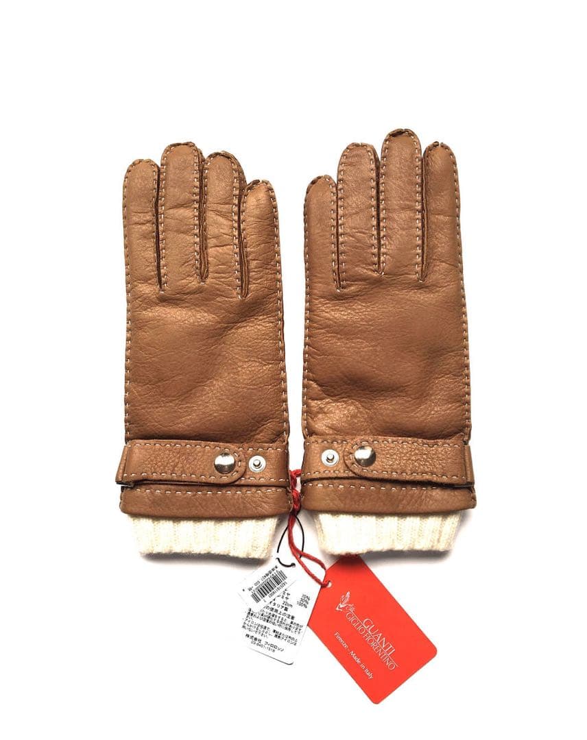 新品 グアンティジリオフィオレンティーノ 8 グローブ 手袋 ディアスキン 鹿革