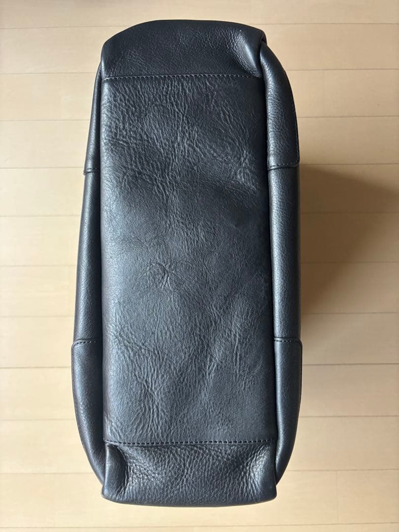 GANZO 7QS-H スクエアボストン ブラック レザー バッグ【廃盤希少品】