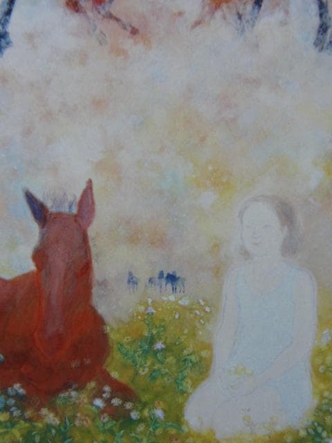 井上 耐子【ラスコーのかおり】希少画集画、状態良好、新品高級額装付