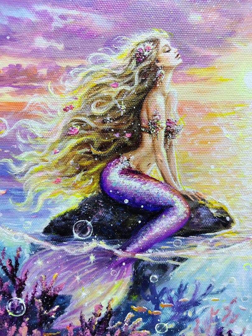 マ*Y様 【陽を浴びて】アクリル画 F3 風景画 絵画