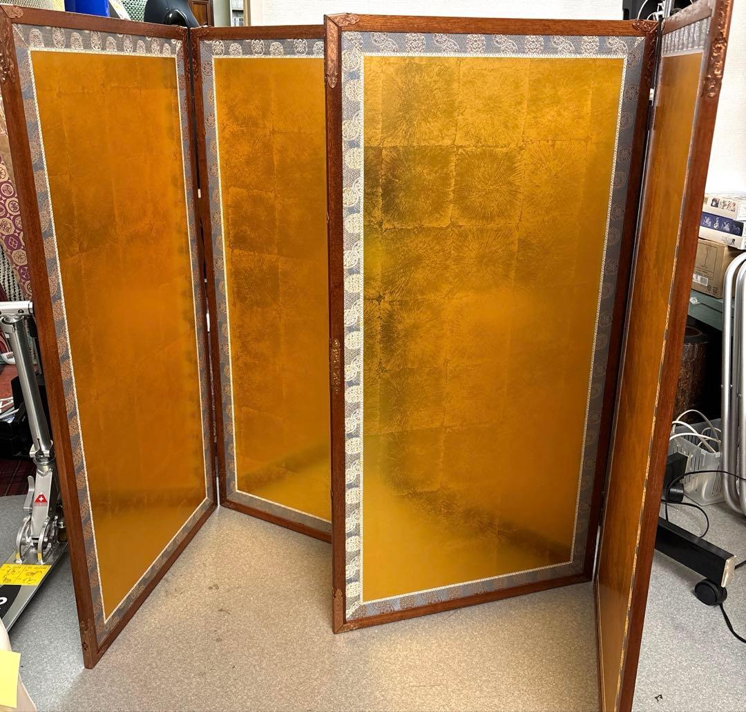 【中古美品】5月屏風屏　新箔押 アンティーク 五月人形 インテリア