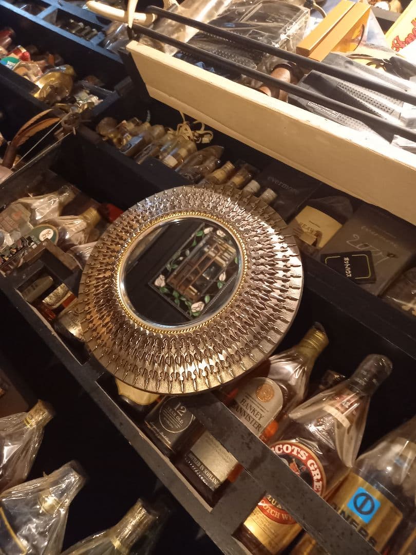 1960's　サンバースト　POLA 　ポーラ　メタル　ミラー　ノベルティ