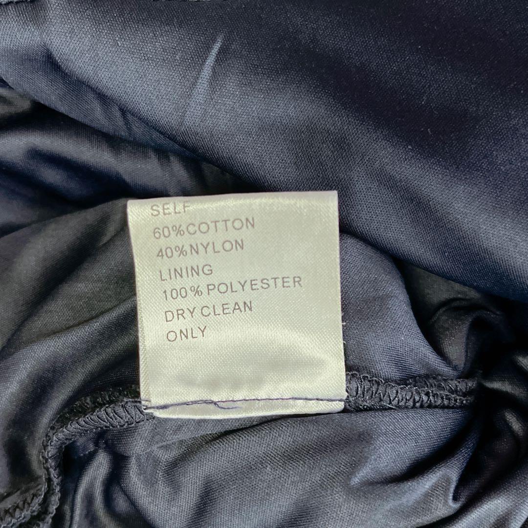 タダシショージ レース 刺繍　スリット ロングドレス　ネイビー　ワンピース