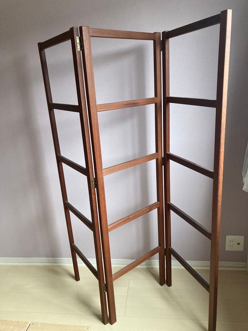 木製三連衝立　作品展示　パーテーション