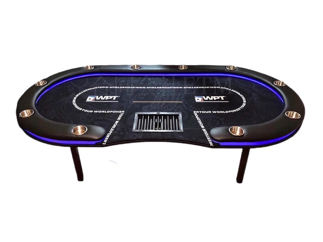 新品未使用 LEDポーカーテーブル　WPTブラックデザイン 　カジノテーブル