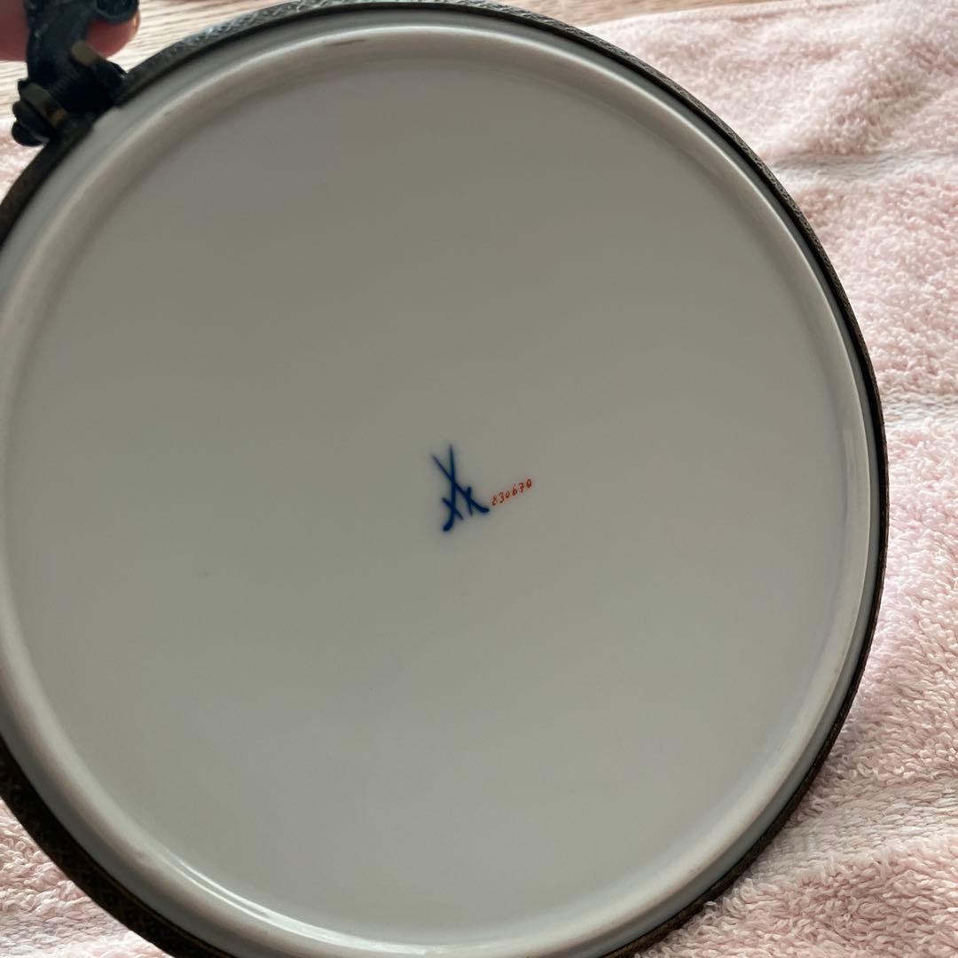 希少　マイセン 猫 壁掛け 飾り絵 プレート 猫の絵画 アンティークフレーム