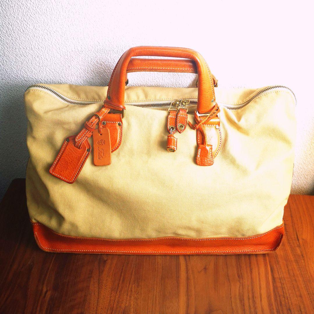 値下★男女兼用 Felisi フェリージ レザー&キャンバス ボストンバッグ