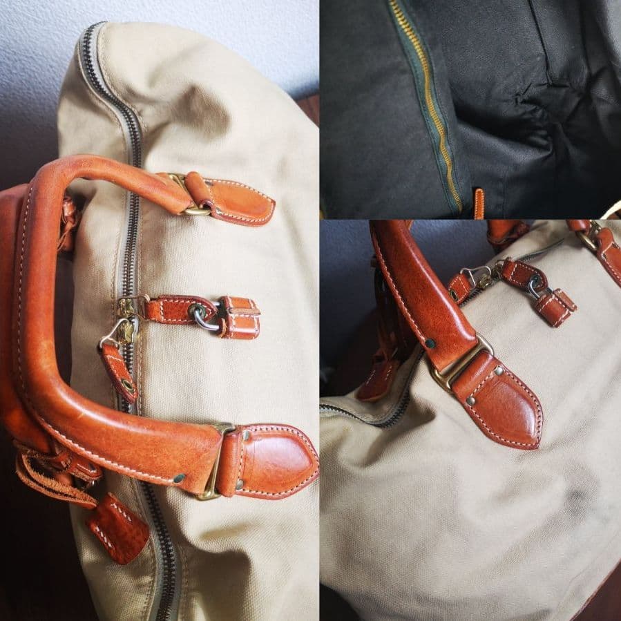 値下★男女兼用 Felisi フェリージ レザー&キャンバス ボストンバッグ