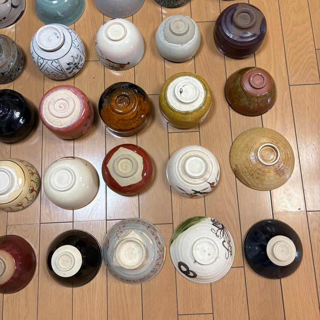 茶碗 抹茶碗 64点 茶道具 箱無し 染付 色絵 いろいろ まとめて