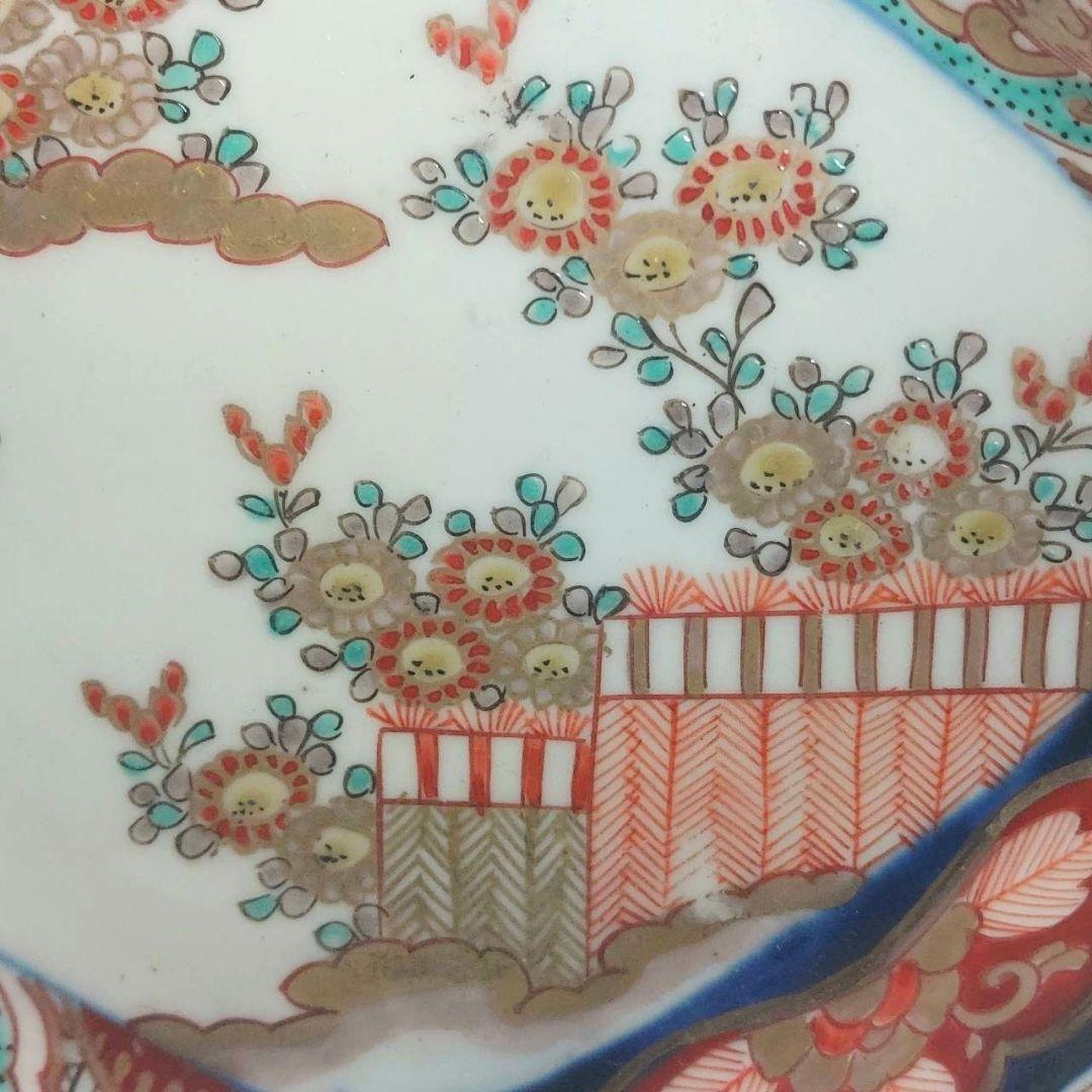 24-1261 古伊万里色絵金彩　変形皿