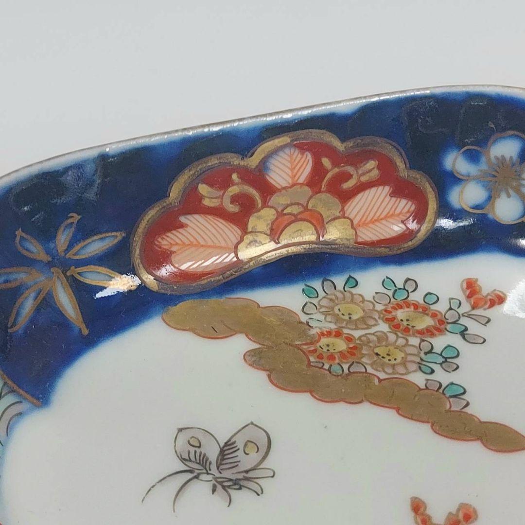 24-1261 古伊万里色絵金彩　変形皿