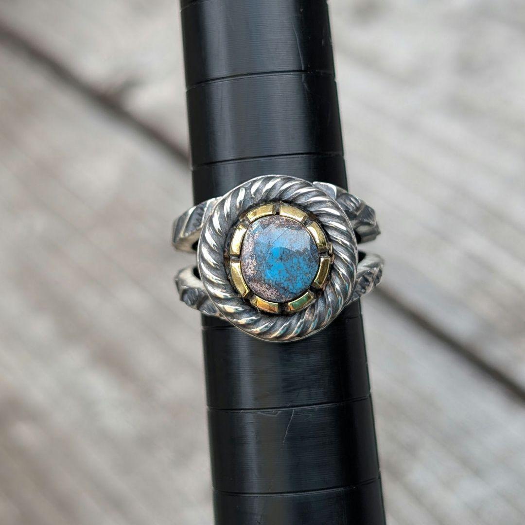 ハンドメイドのターコイズリング　インディアンジュエリー風　bisbee