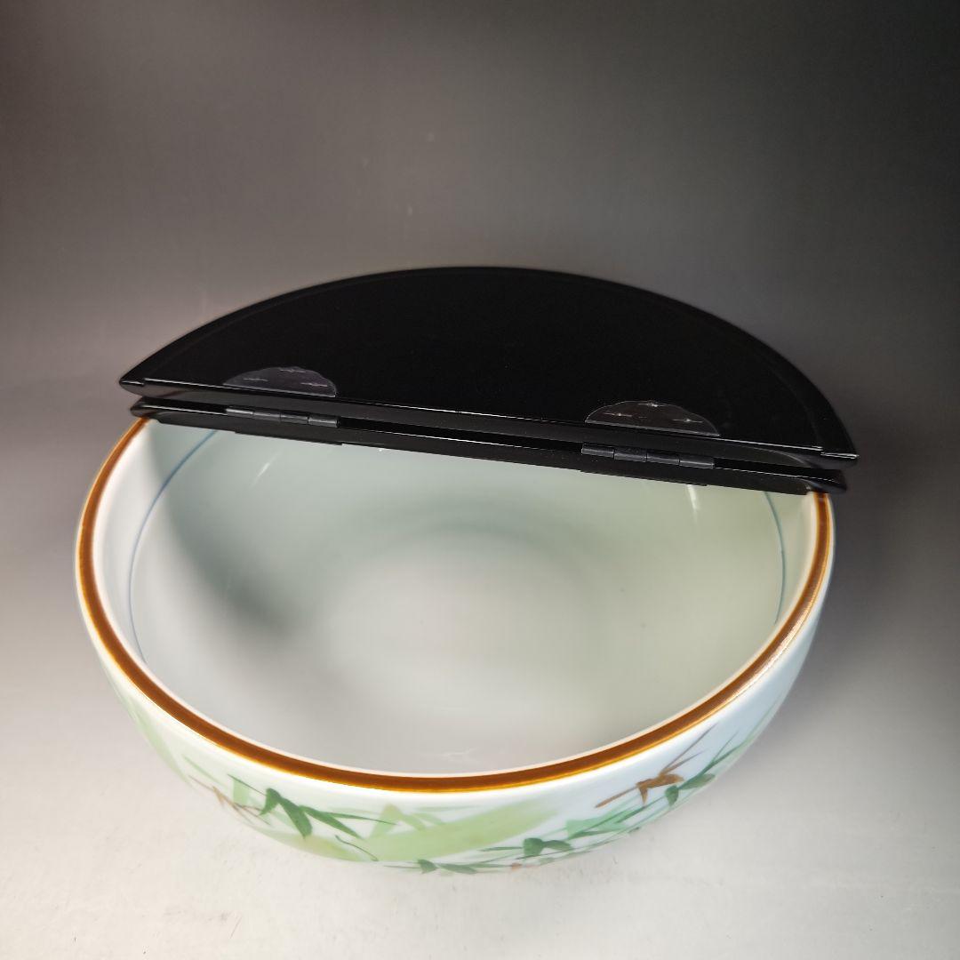 イ750 水指『洞華苑　色絵　平水指　共箱』茶道具