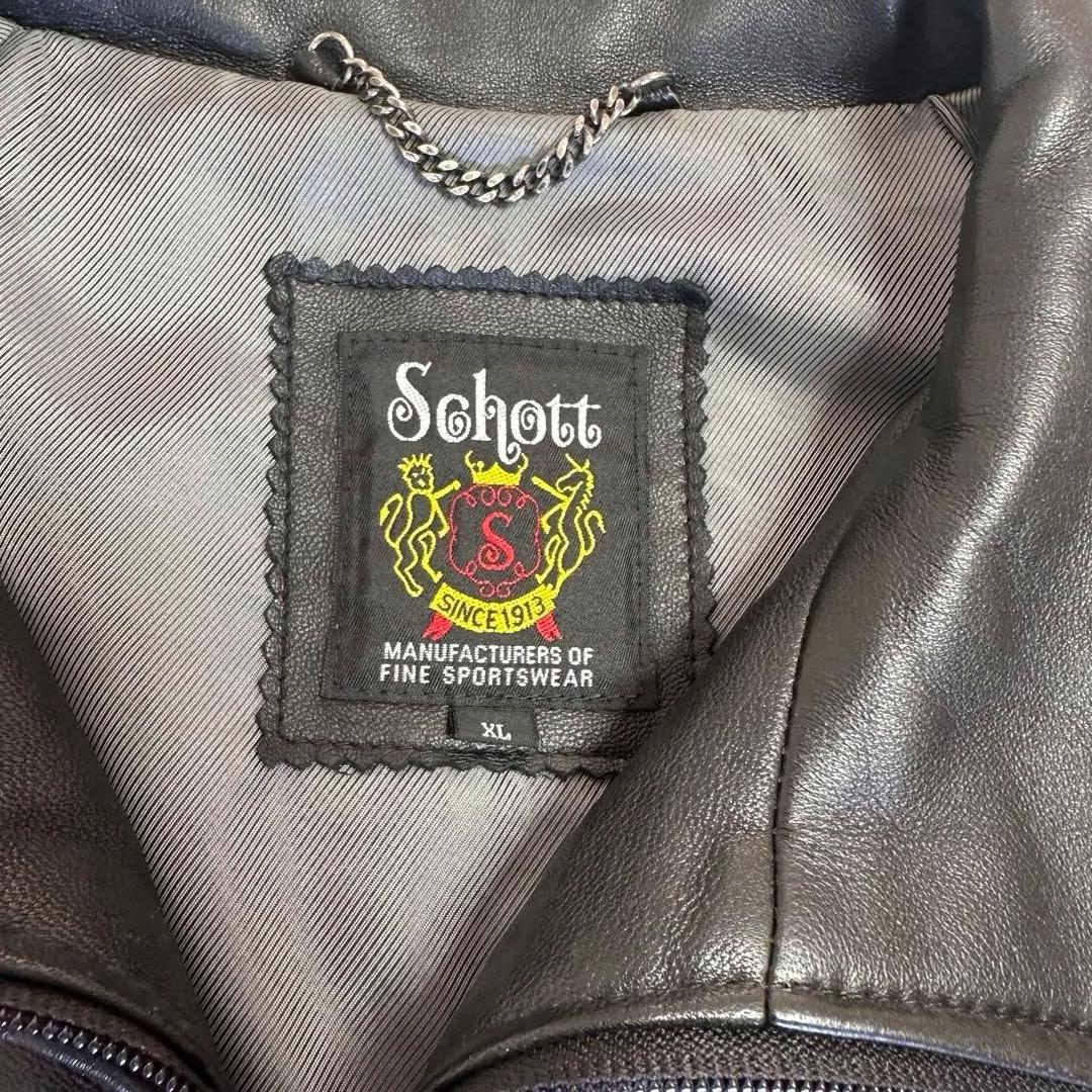 Schott レザージャケット 革ジャン ラムレザー XLサイズ 美品 限定品