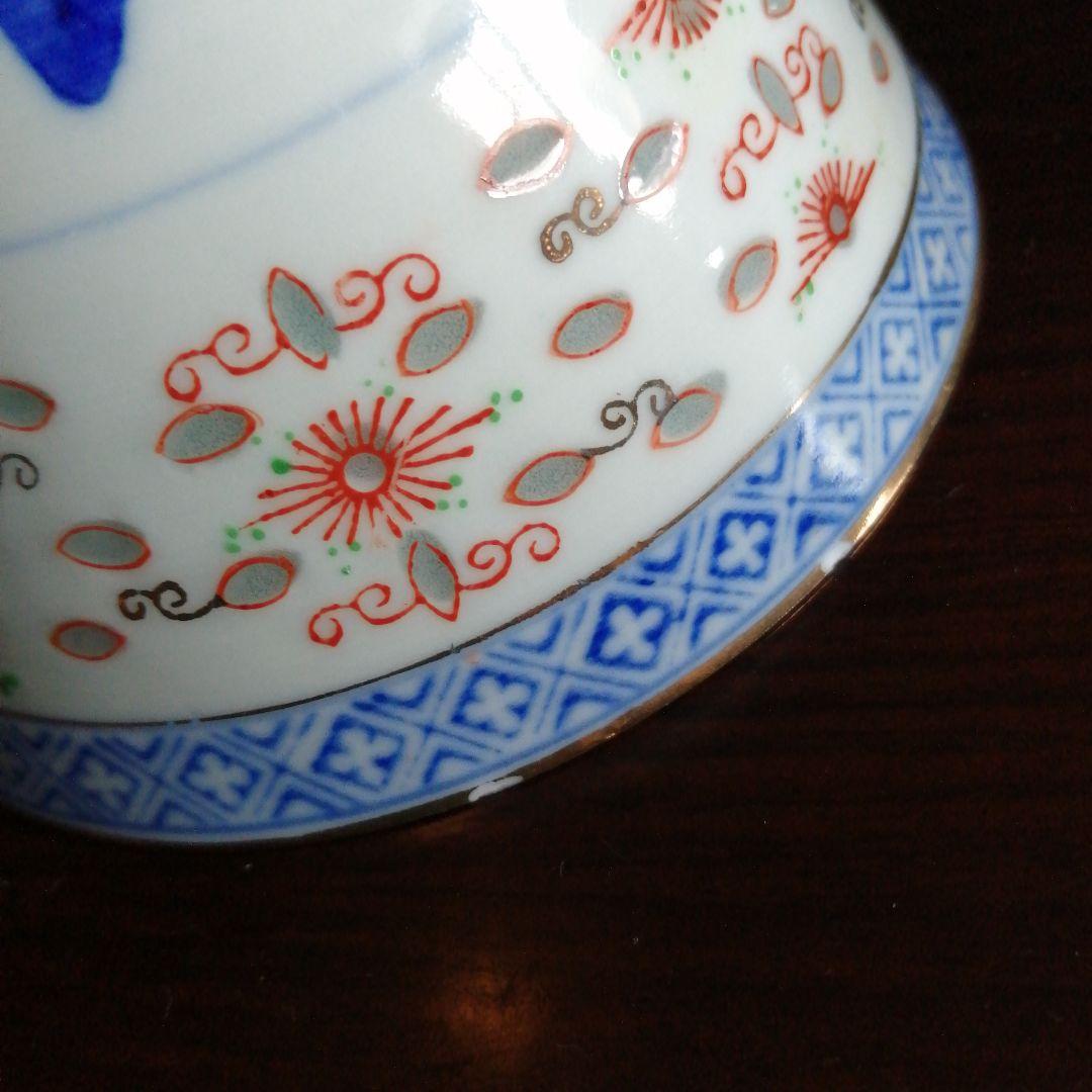 景徳鎮　玩玉　蛍手蓋茶碗　5客　11cm