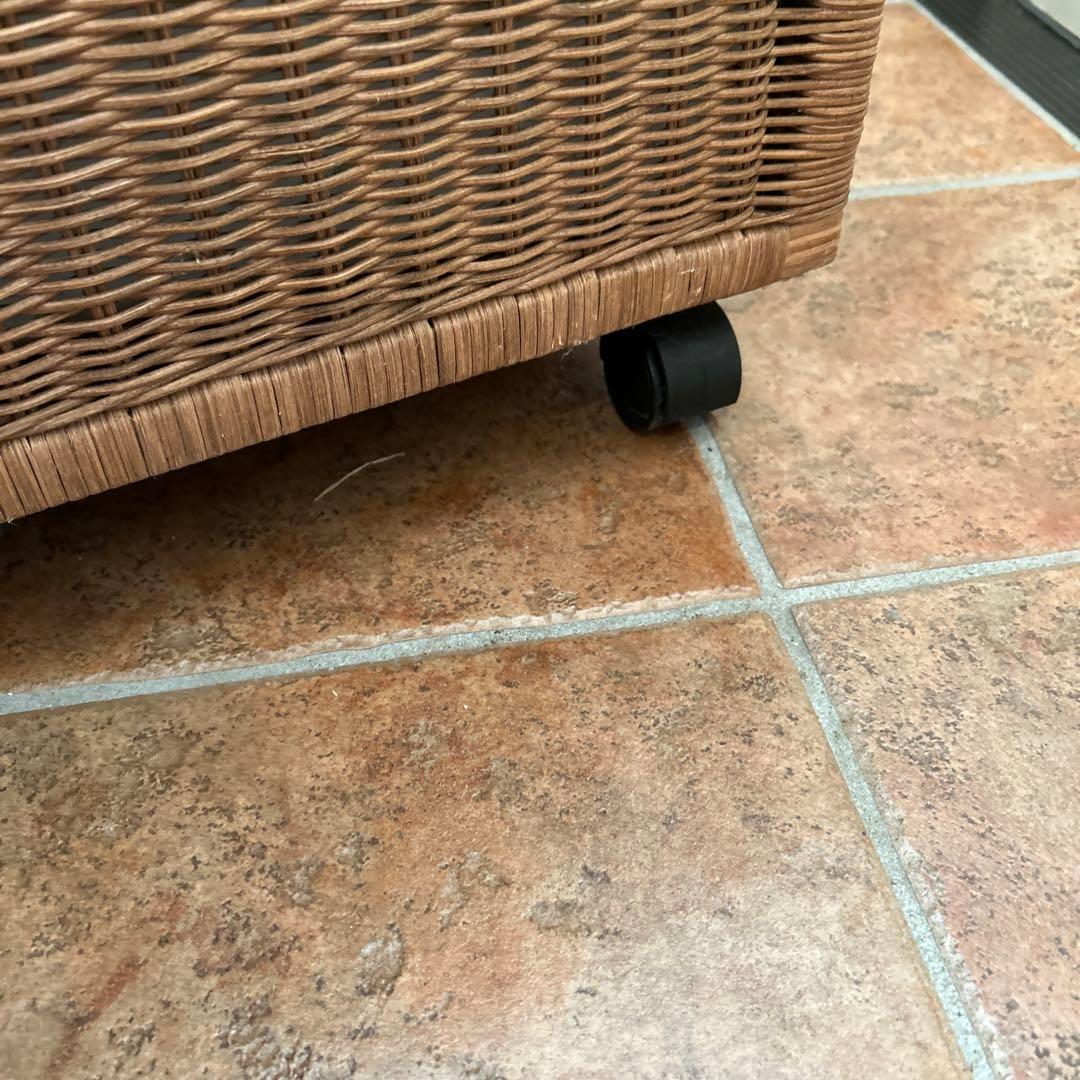 ラタン 籐　キャスター付き　大型収納　蓋付き　トランク チェスト ヴィンテージ