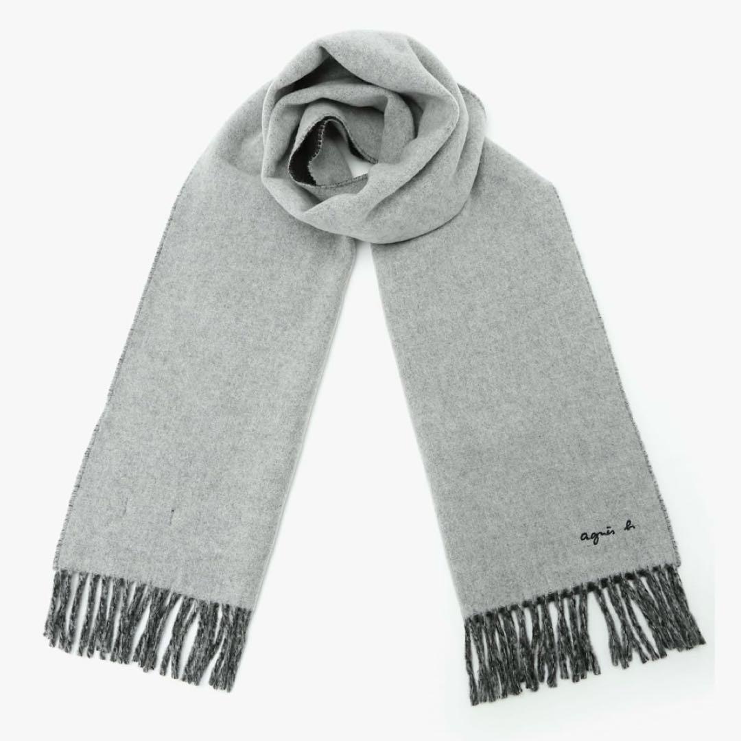 agnesb ウールバイカラー　リバーシブルマフラー