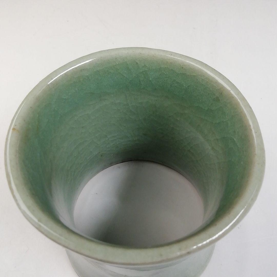 Ｔ７２３　蓋置　『高麗青磁』『韓国人間文化財』『柳根塋 作』　共箱　茶道具