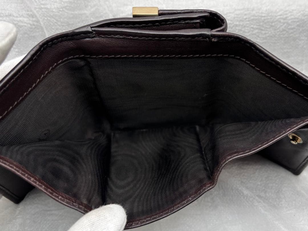 美品　GUCCI グッチ　シマレザー　三つ折りミニウォレット261502