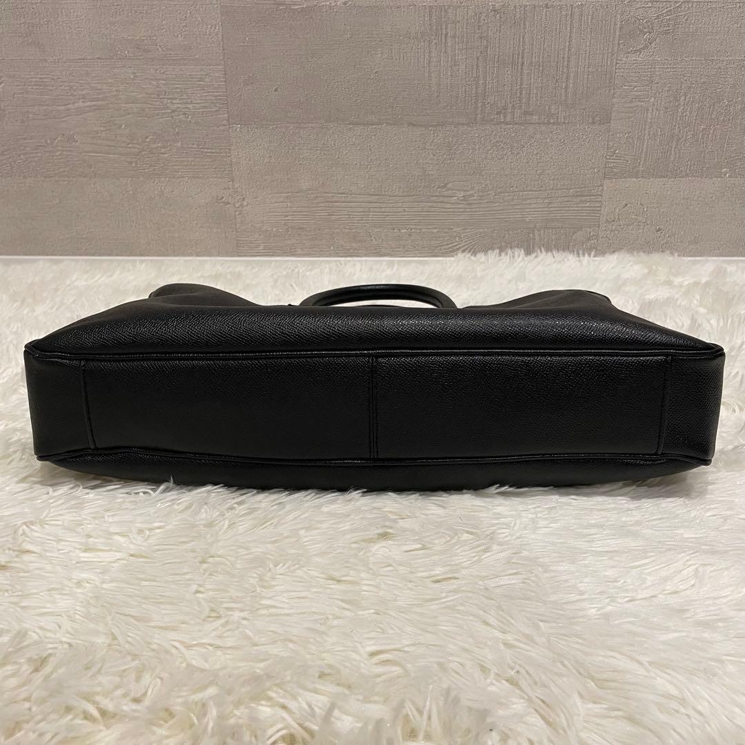 コーチ 2way オールレザー ベケット ブリーフケース ブラック シルバーロゴ