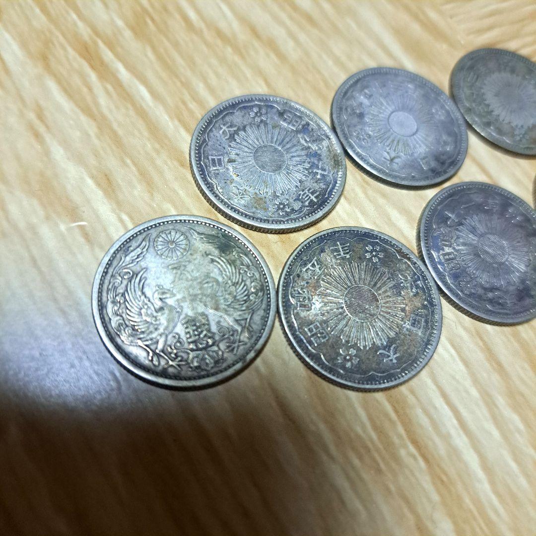 鳳凰小型50銭銀貨　9枚セット