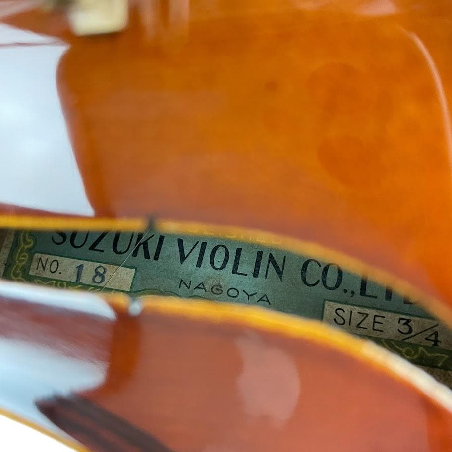 極濃淡●鈴木バイオリン● 上位・青ラベル No.18 3/4 1960年代 虎杢