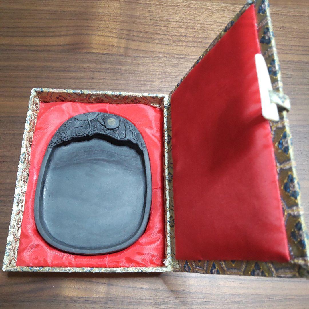 希少品 美品 端渓 硯箱 専用化粧箱付き 石眼あり。