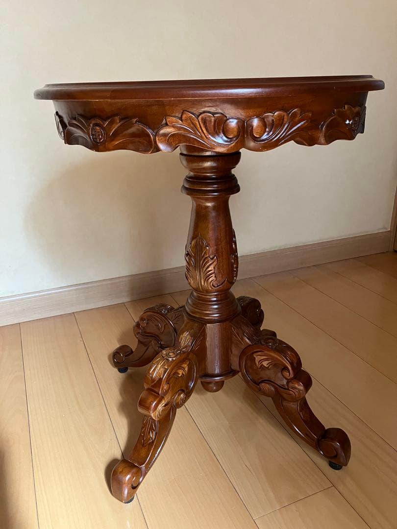 ラウンドテーブル コーヒーテーブル 花台 飾り台 [50×50×62cm]