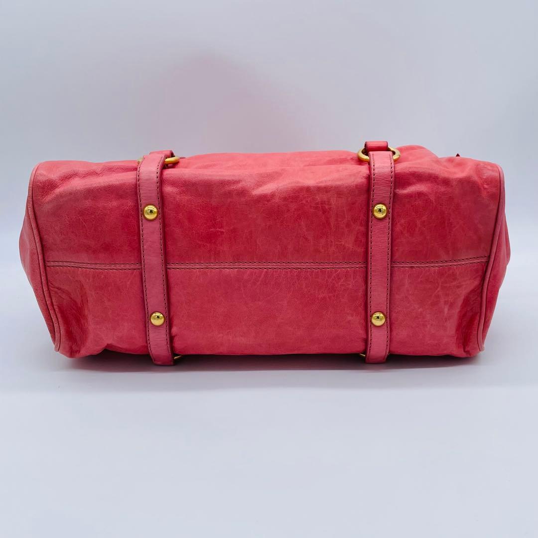 バッグ miu miu vitello lux pink y2k hand bag