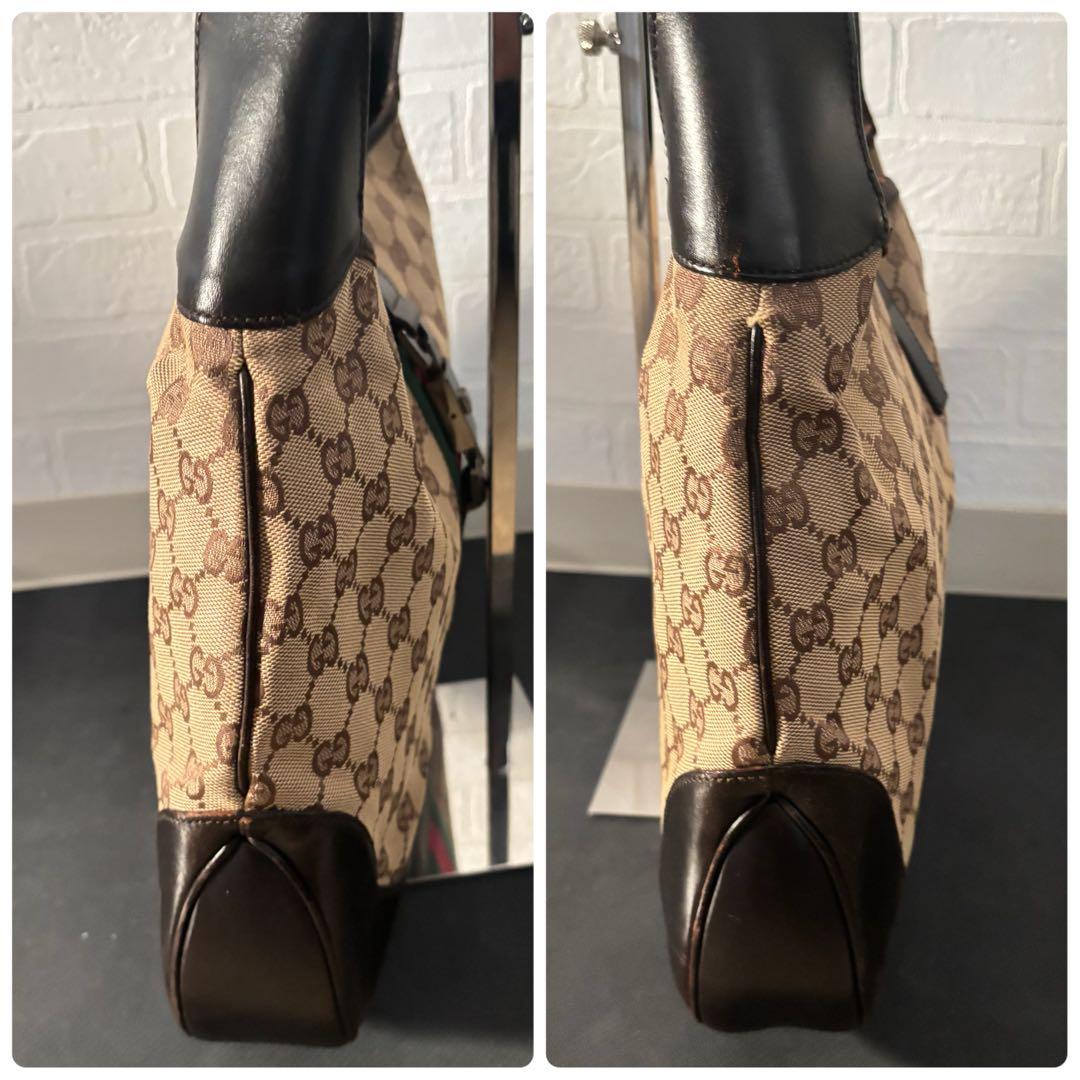 【本物】グッチ ジャッキー シェリーライン GGキャンバス y2k ハンドバッグ