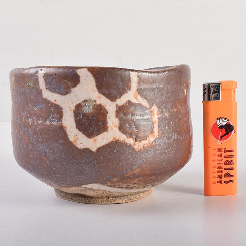 茶道具　志野焼　茶碗　在銘　共箱　M　R7662