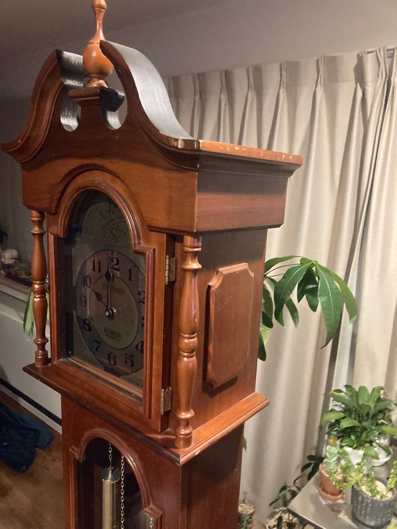 昭和レトロ　ホールクロックTempus Fugit アラーム 古時計 電池式