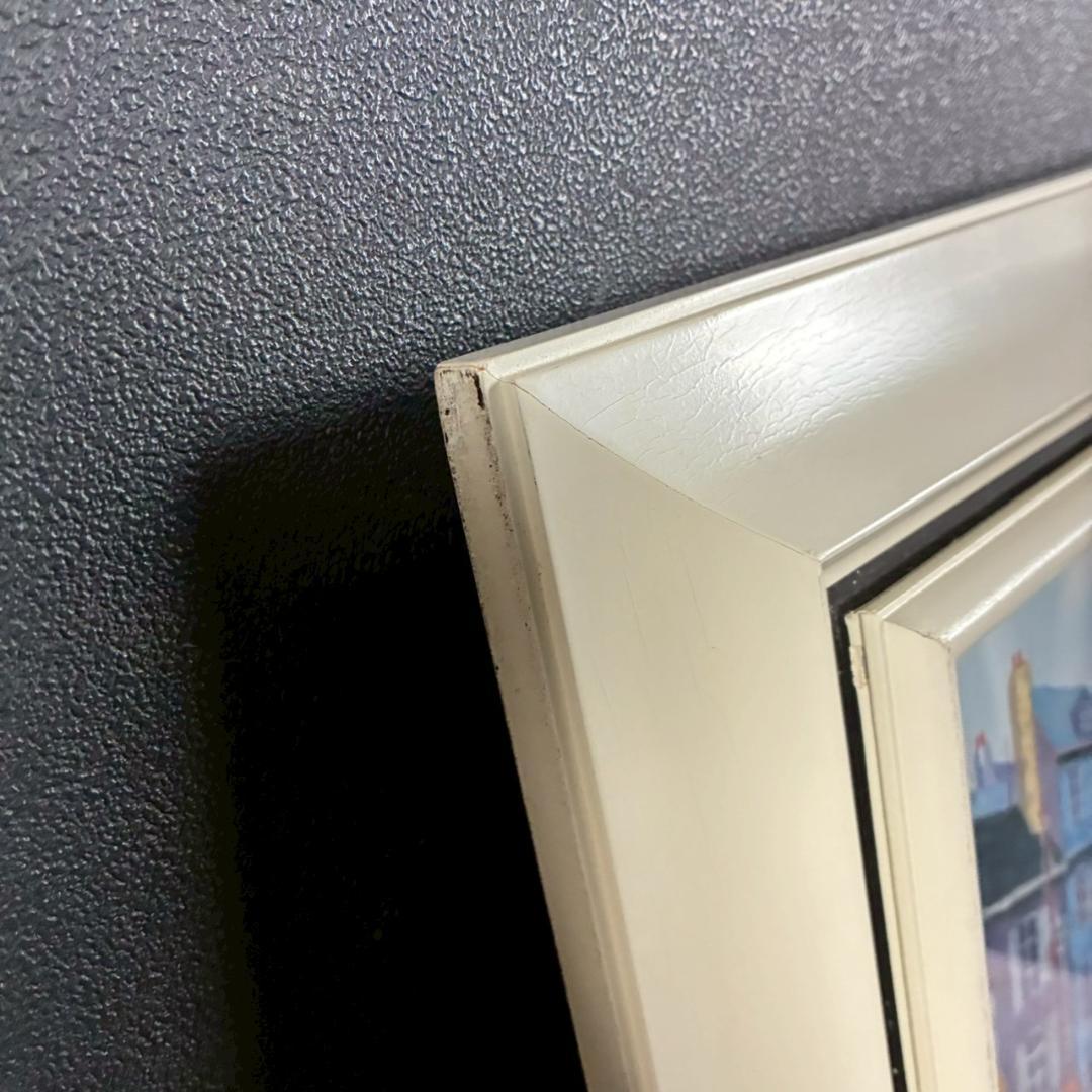 佐藤計「オンフルール」キャンバスに油彩画 F6 直筆サイン入 額装 フランス風景