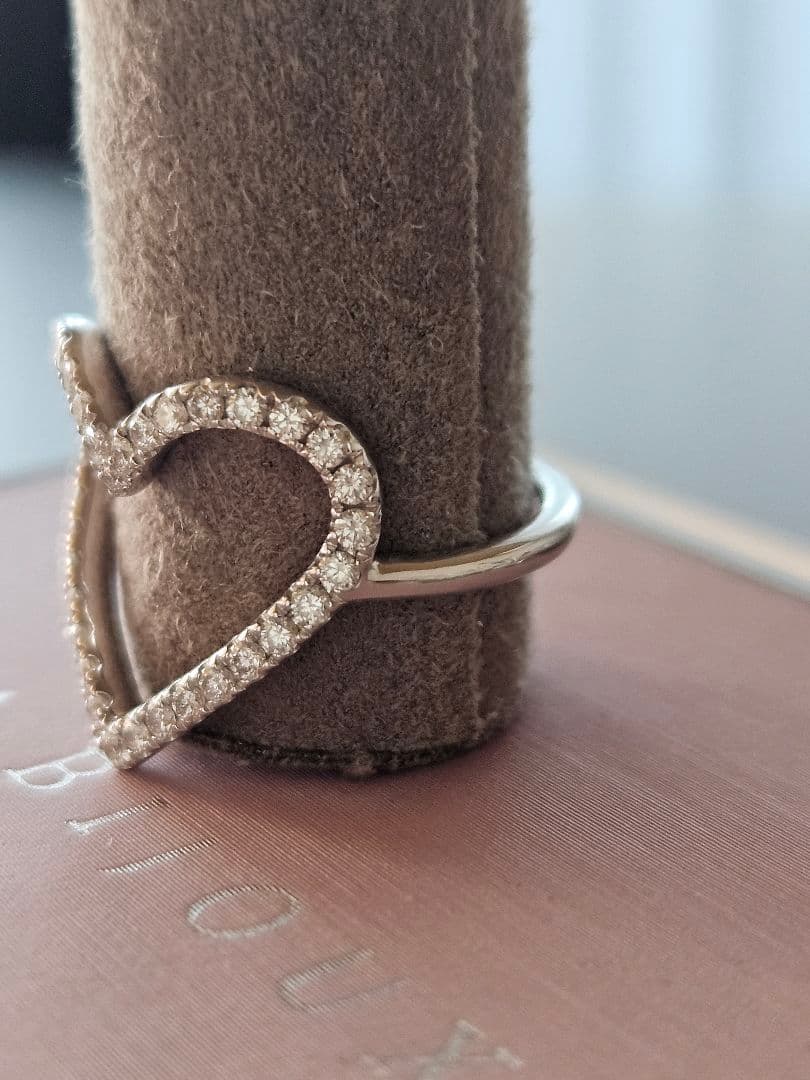 カジャビジュー　ハートリング　ホワイトゴールド　0.35ct　９号　WG