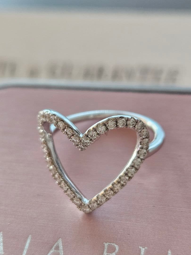 カジャビジュー　ハートリング　ホワイトゴールド　0.35ct　９号　WG