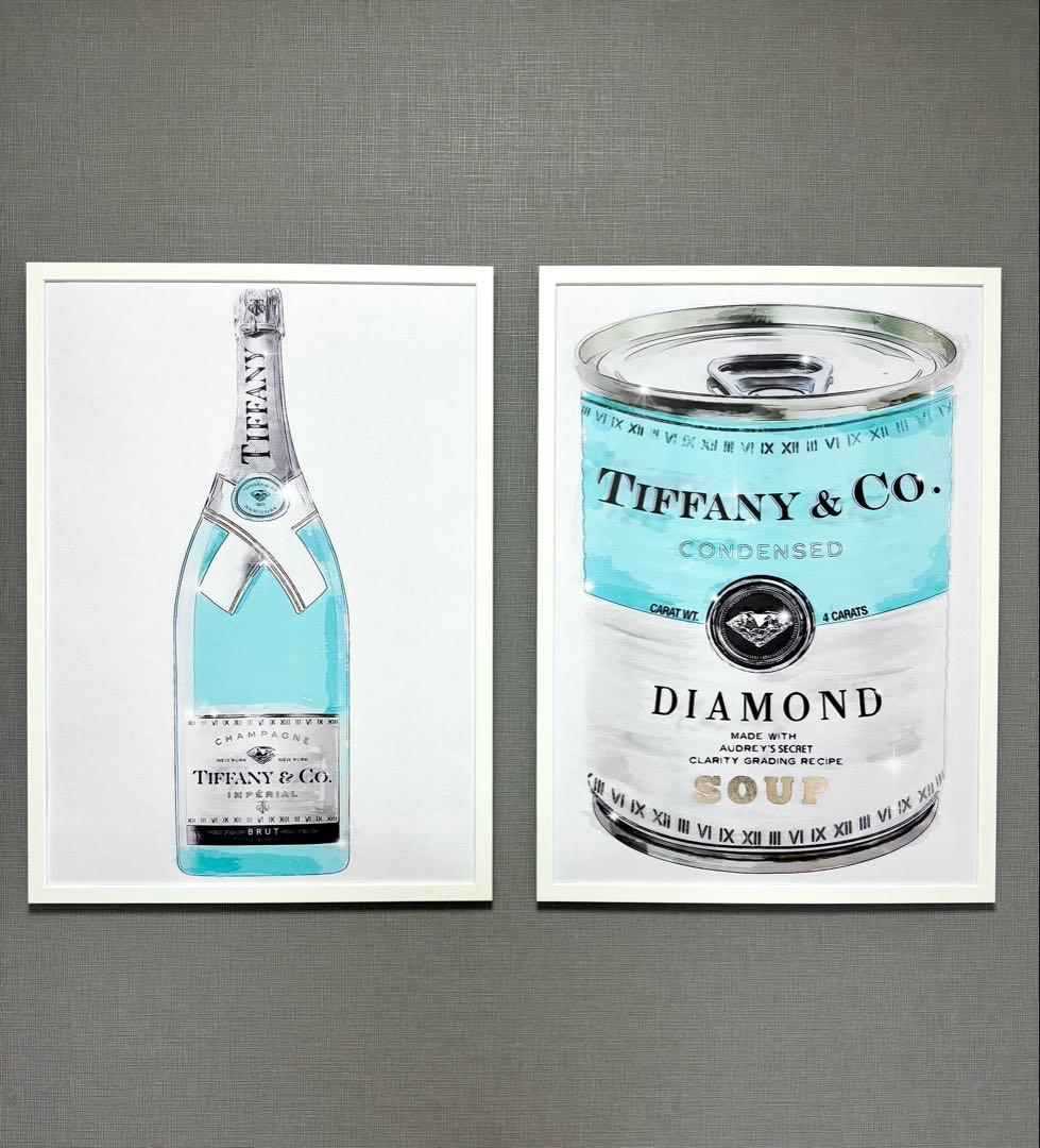 No.255フレーム付きキャンバスアート　ブランドアートポスター　Tiffany