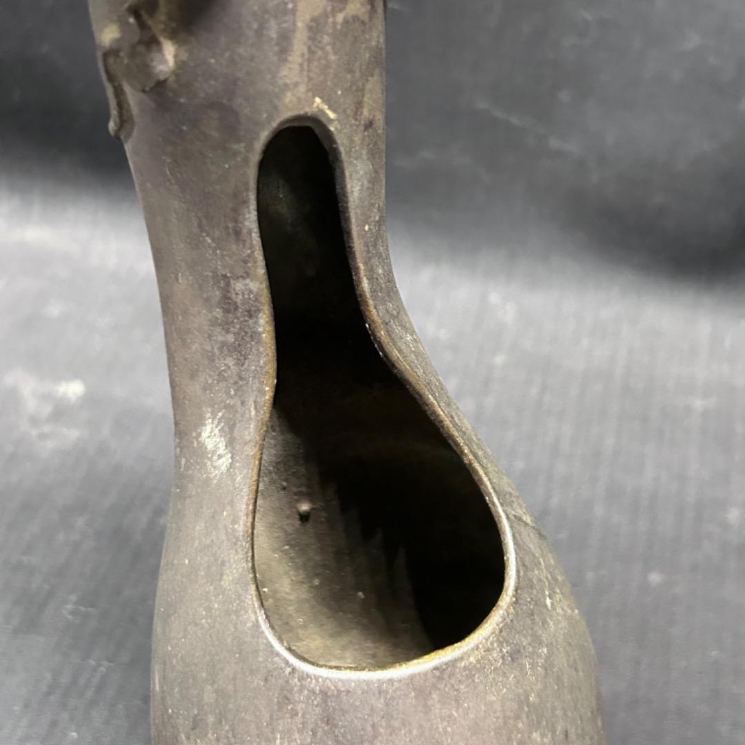 ▽Eb左1112 茶道具 古銅　銅器　掛花入  瓢箪