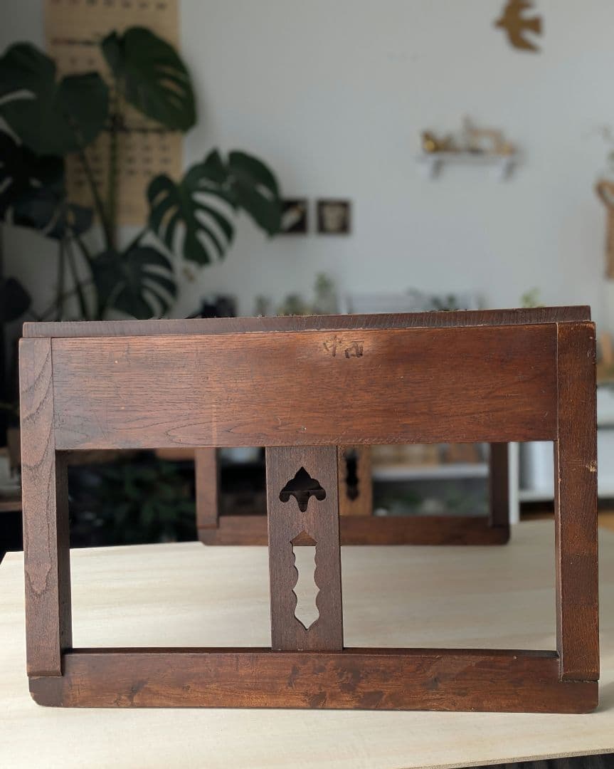 アンティーク　文机　レトロ　テーブル　机　木製　無垢　引き出し　昭和　大正