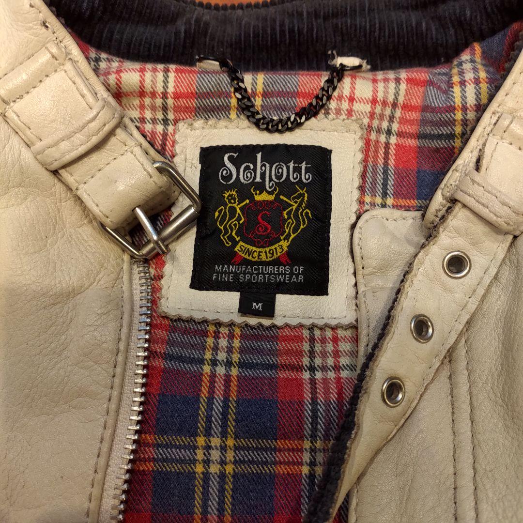 Schott ホワイトレザージャケット Mサイズ
