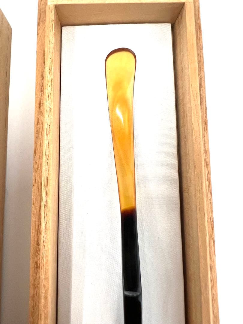 京都祇園　丹羽鼈甲店製　鼈甲茶杓 桐箱入り　未使用　貴重な極美品！