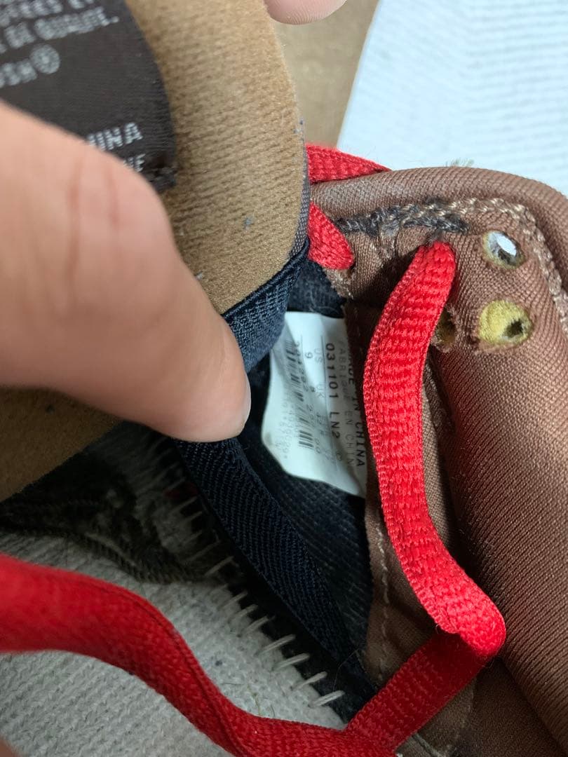 Nike スエード スニーカー ブラウン/レッド 通称つま赤　BISON