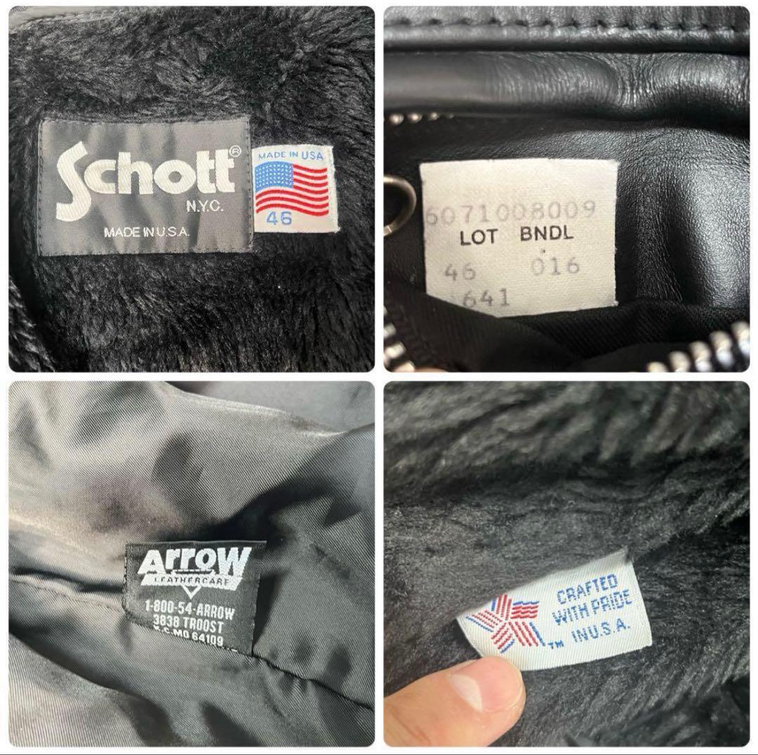 [美品]schott 641シングルライダース 46