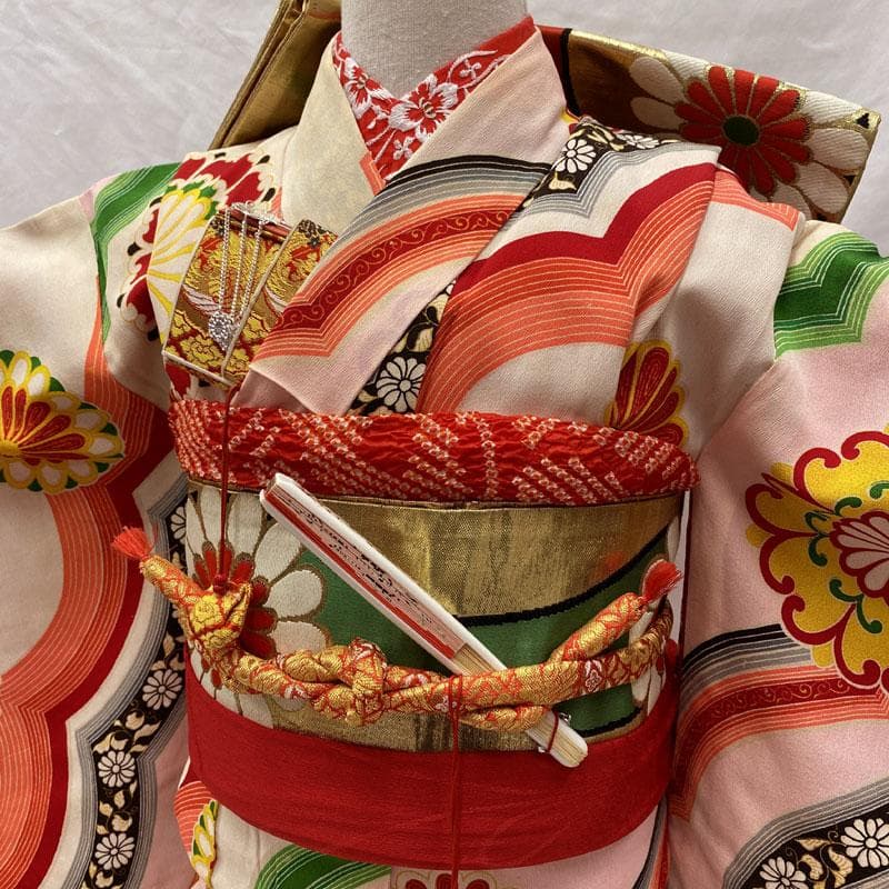 510ag73,509ag45◎七五三 七歳 女児 アンティーク着物&丸帯◎