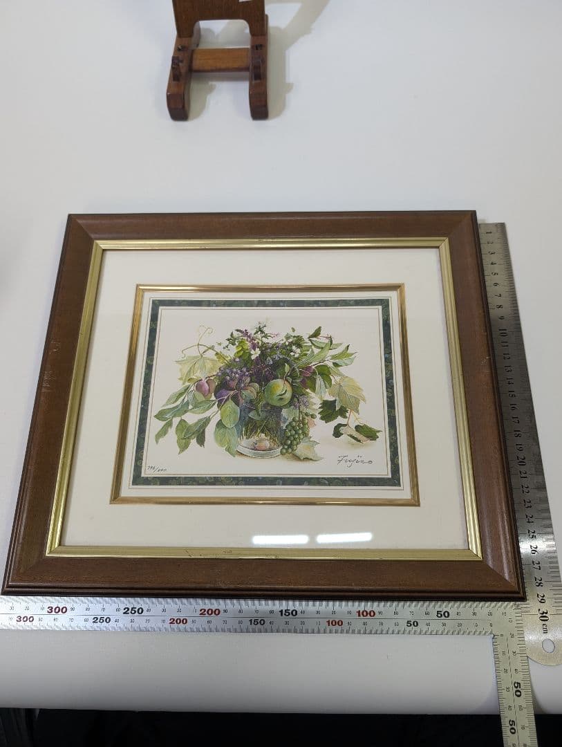 真作 橋本不二子「ハーベストジョイ」リトグラフ 版画 絵画 証明書付 木製額