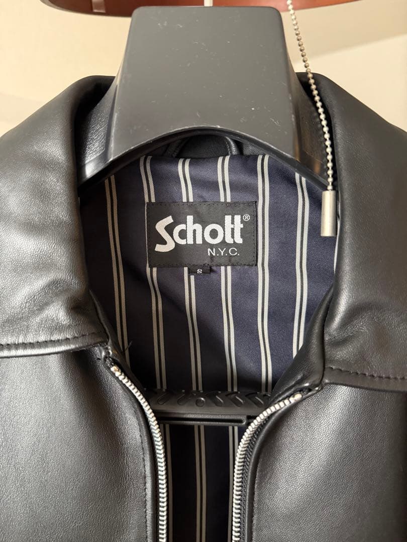 【美品】Schott ブラック シングルライダースジャケット