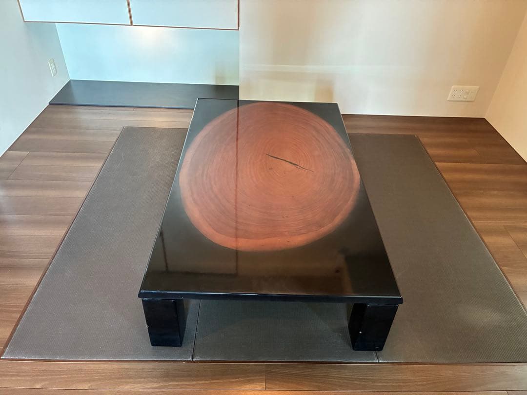 カリモク　年輪　座卓　テーブル　ビンテージ家具