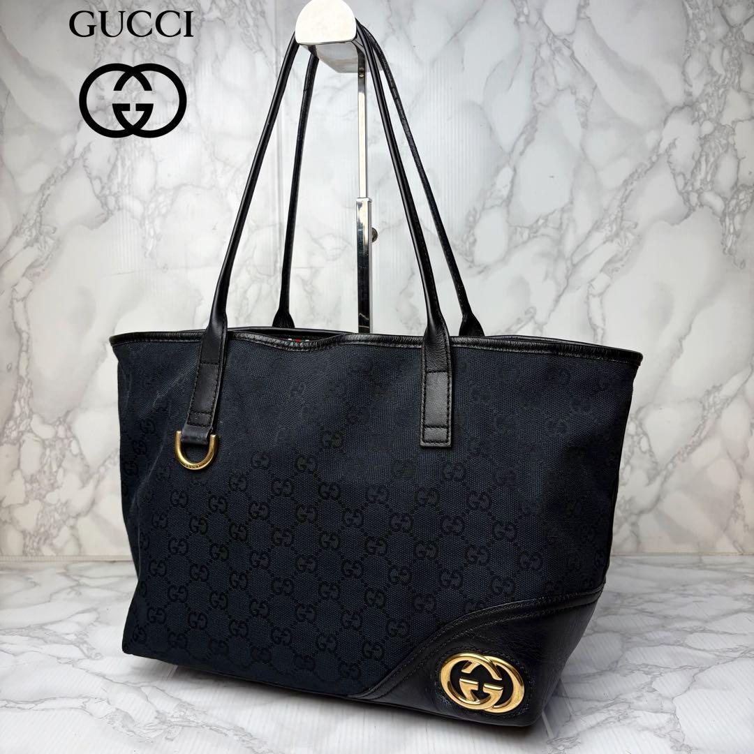 041 極美品 GUCCI インターロッキング トートバッグ ハンドバッグ u6