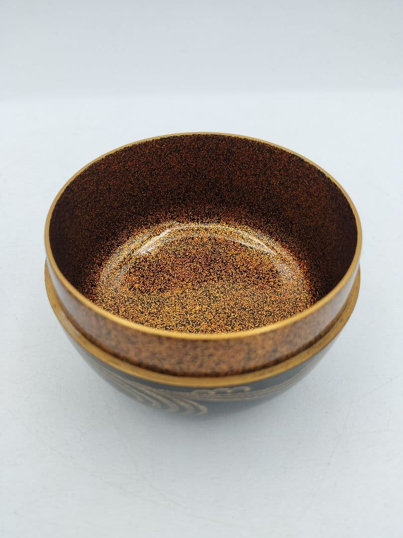 b905【新品・未使用】大平棗 おしどり 鴛鴦　内梨子地 田崎昭一郎 木箱 茶道