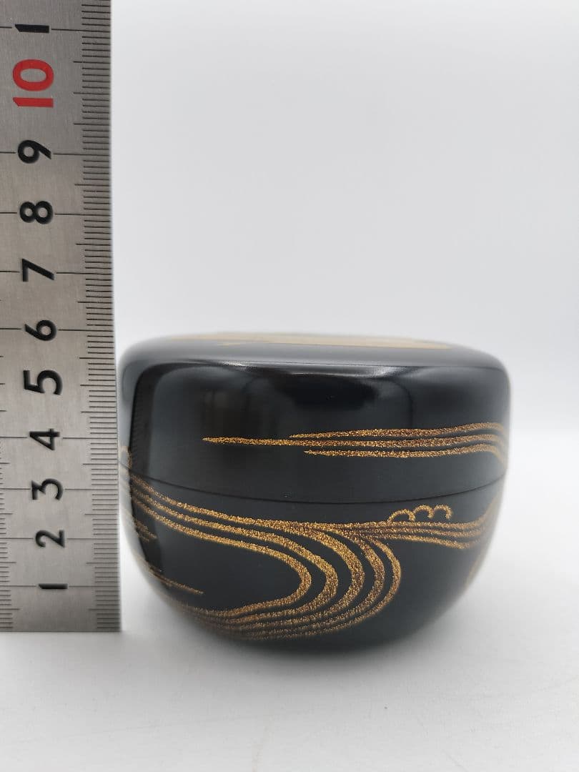 b905【新品・未使用】大平棗 おしどり 鴛鴦　内梨子地 田崎昭一郎 木箱 茶道